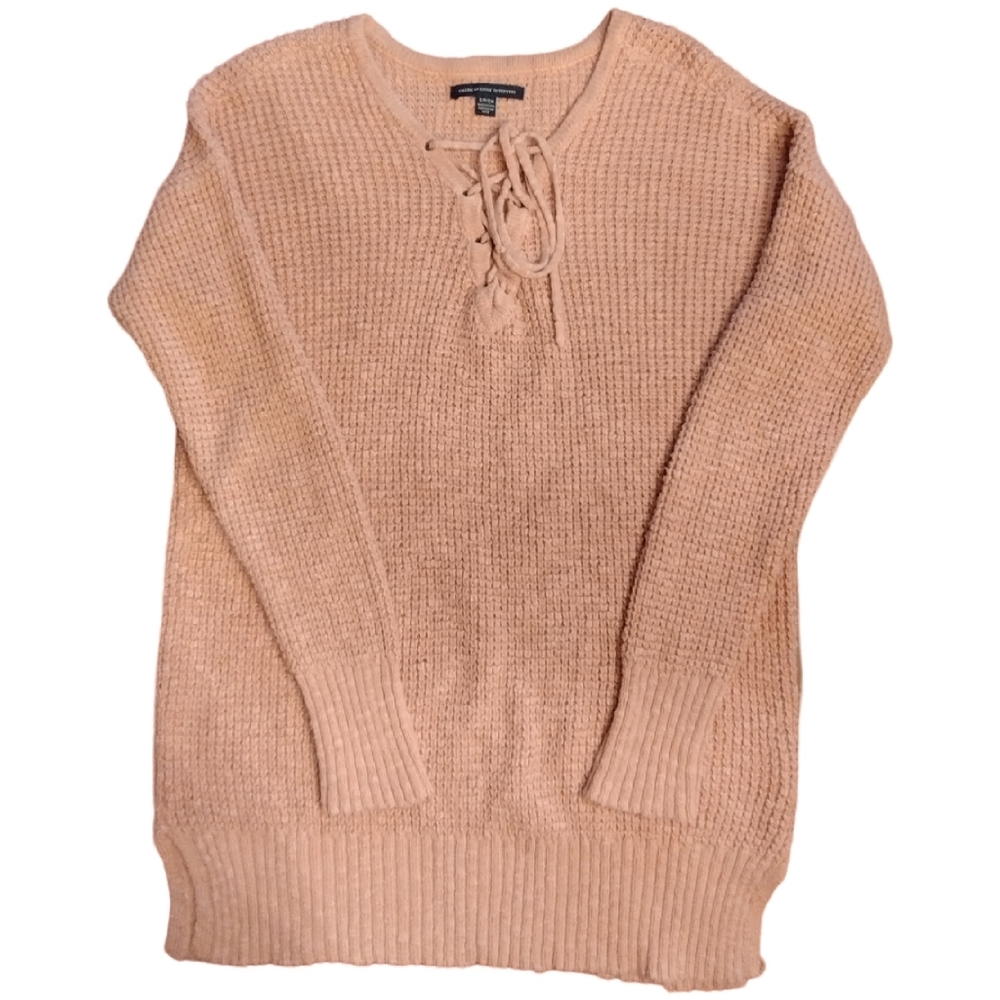 AMERICAN EAGLE CROSS TIE WOMEN'S SWEATER, LIGHT PINK, SIZE SMALL